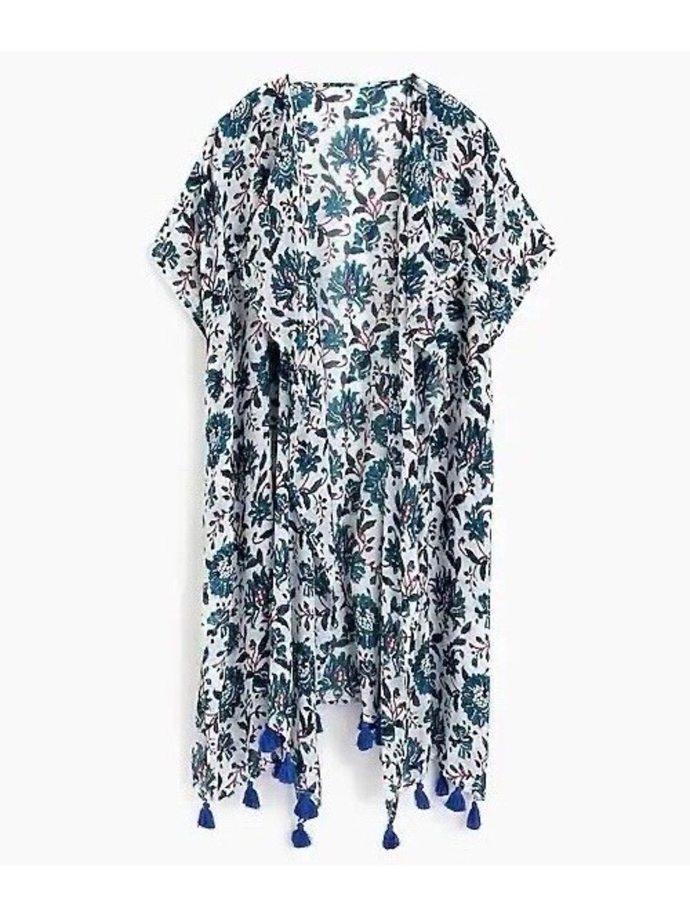 J.CREW Women’s Breezy Floral Beach Poncho|Swimsuit Cover-Up In Multi-Size XS|S